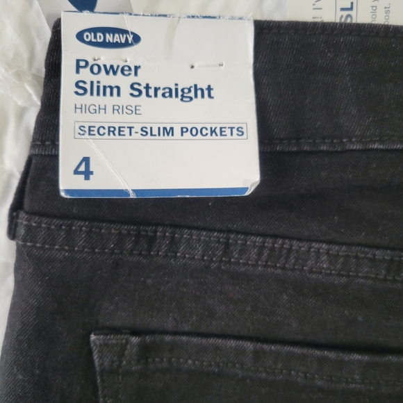 Old Navy Power Slim Straight High Rise Secret Slim Pockets Jeans 4 Black NWT - Picture 11 of 15